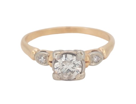 14kt authentic Antique diamond statement ring